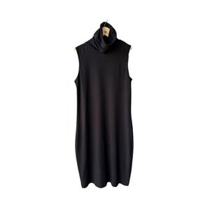 Old Navy Dress Black Turtleneck Sleeveless Shift Minimalist LBD Preppy Size XS
